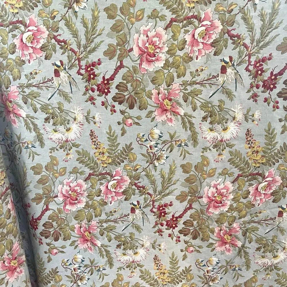 Pottery Barn linen floral birds duvet  cover Euro sham and decorative pillow